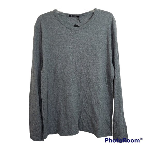 T by Alexander Wang Men's Long Sleeve Grey Classic T-Shirt NWT Size Large - Picture 1 of 6